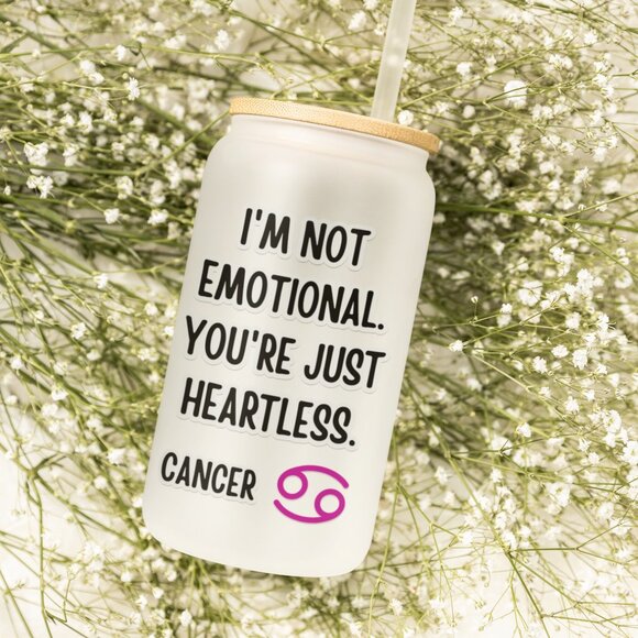 Funny Cancer Tumbler, Zodiac Sign Gift for June July Birthday, Horoscope Cup - Picture 5 of 7